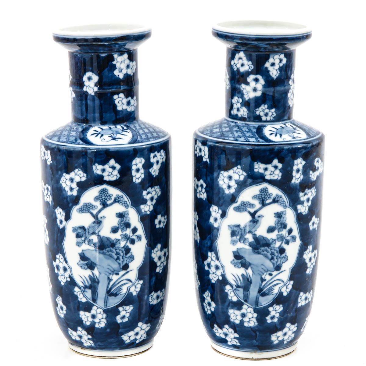 A Pair of Blue and White Vases