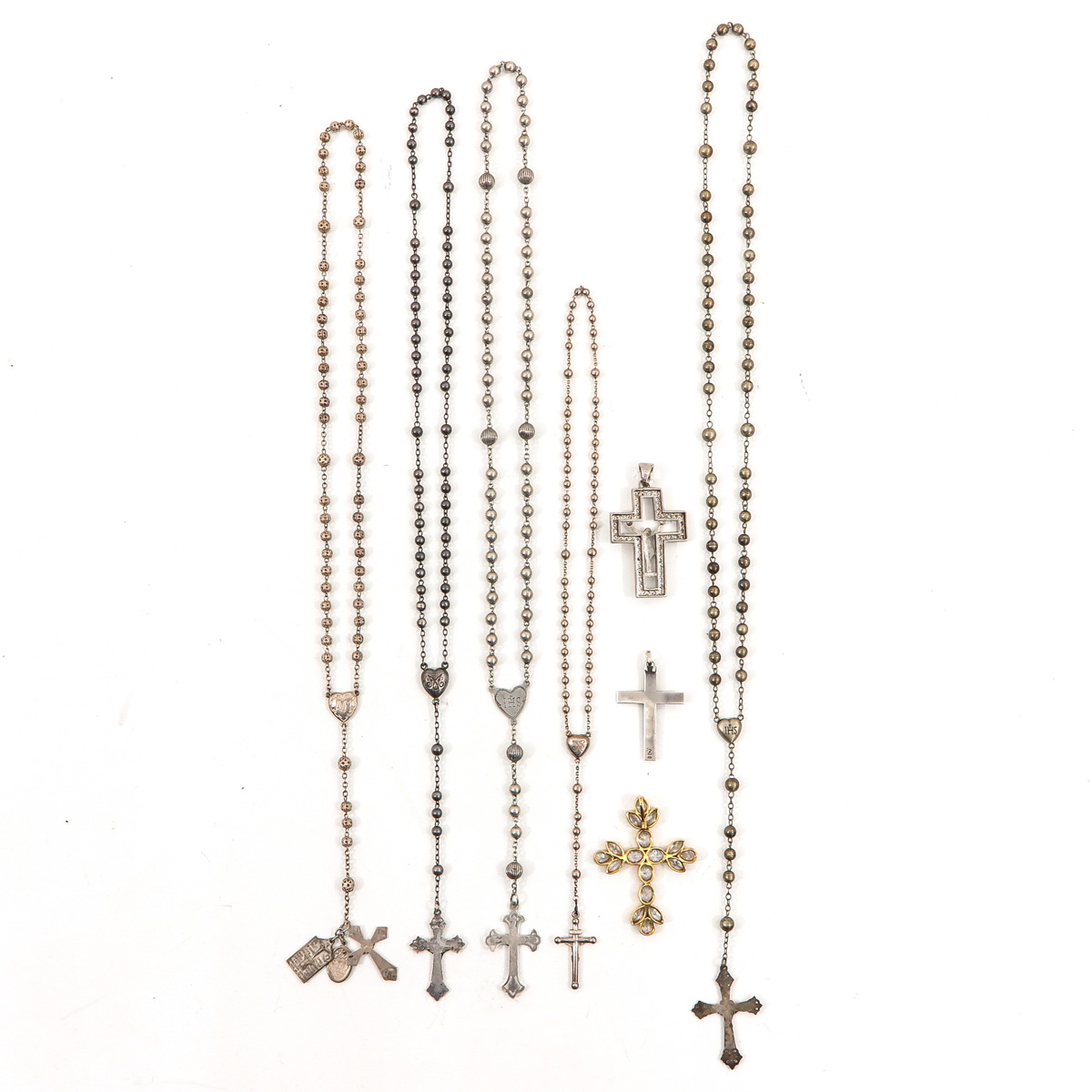 A Collection of 5 Silver Rosaries - Image 2 of 8