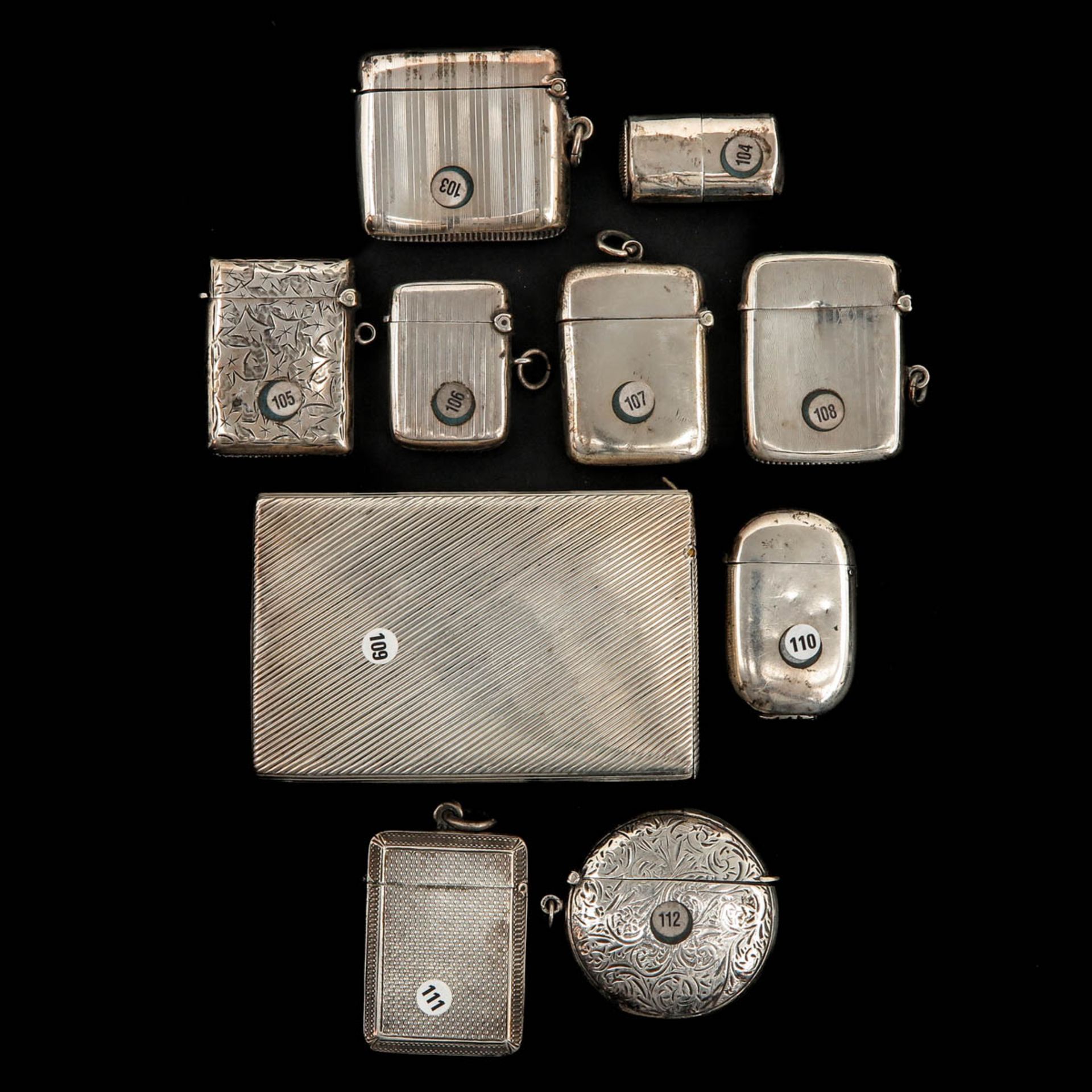 A Collection of 10 Silver Vesta Cases - Image 2 of 4