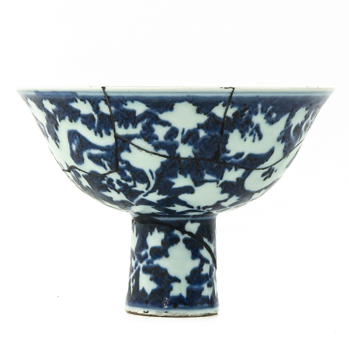 A Blue and White Stem Cup - Bild 2 aus 10