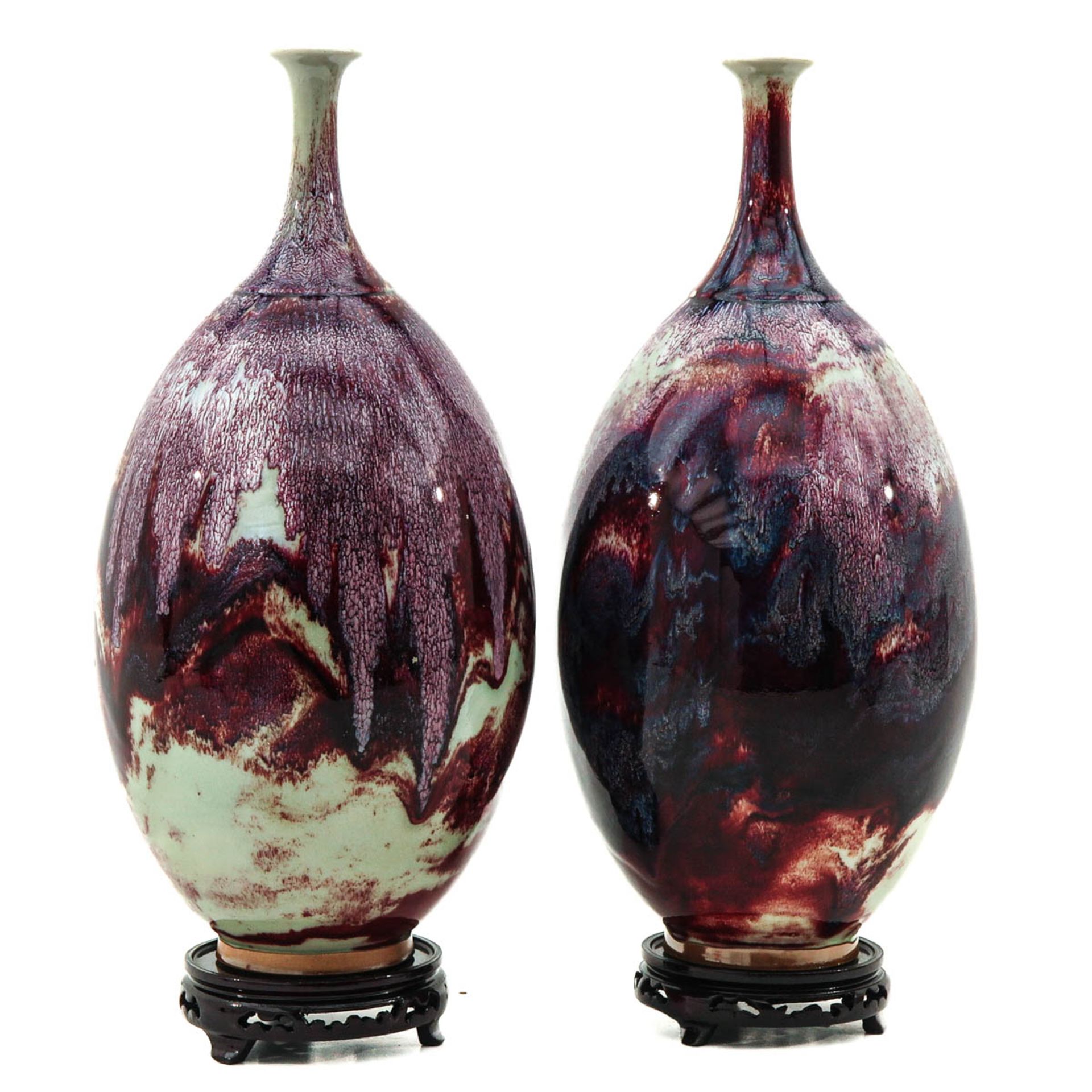 A Pair of Jun Ware Vases - Image 3 of 6