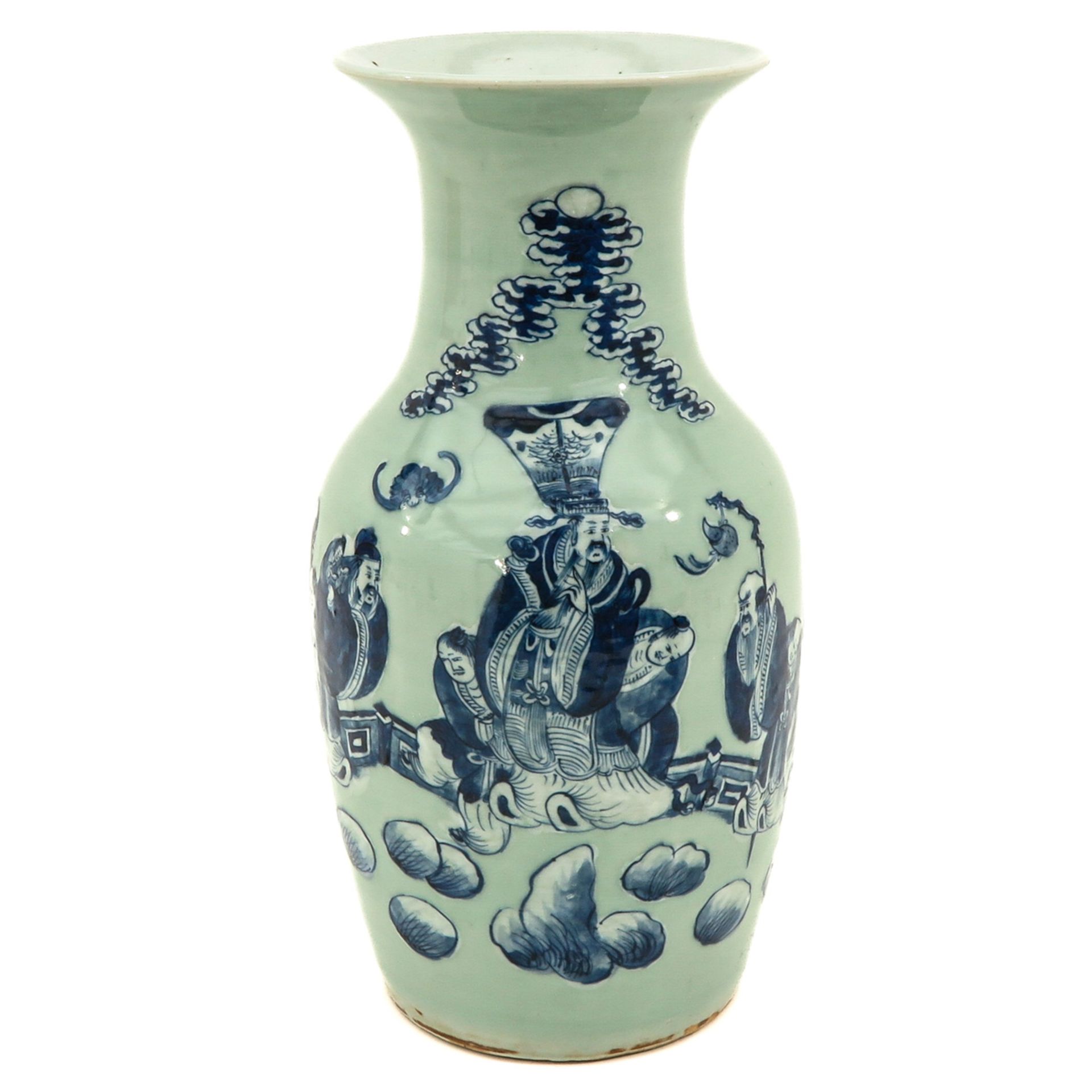 A Celadon and Blue Decor Vase