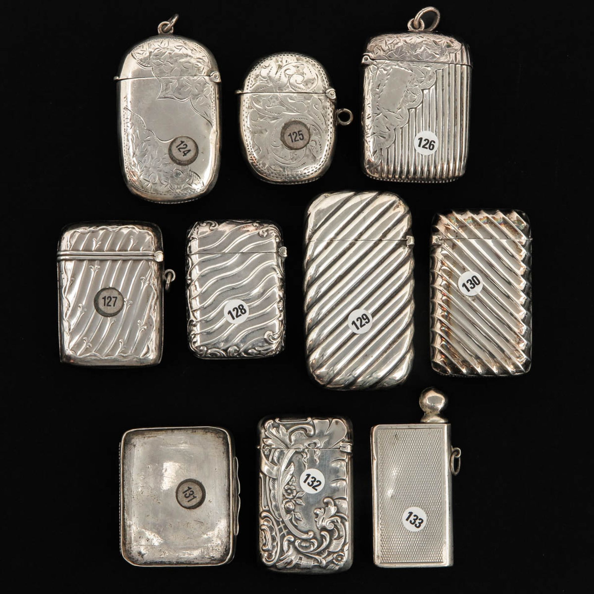 A Collection of 10 Silver Vesta Cases - Bild 2 aus 4