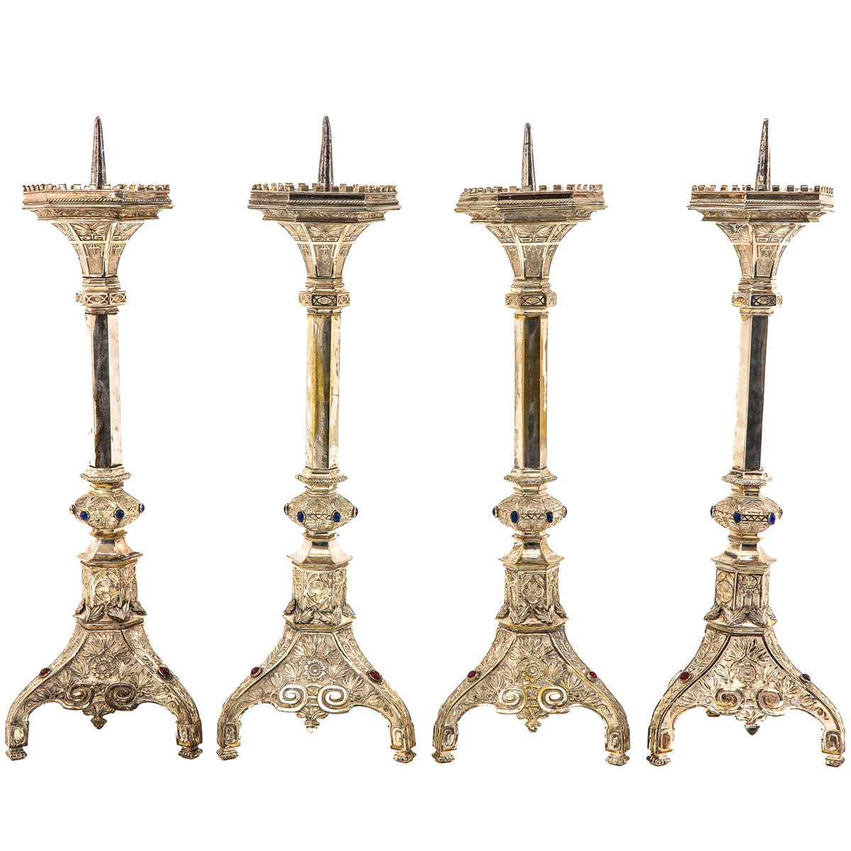 Set of 4 Church Candlesticks - Image 3 of 10