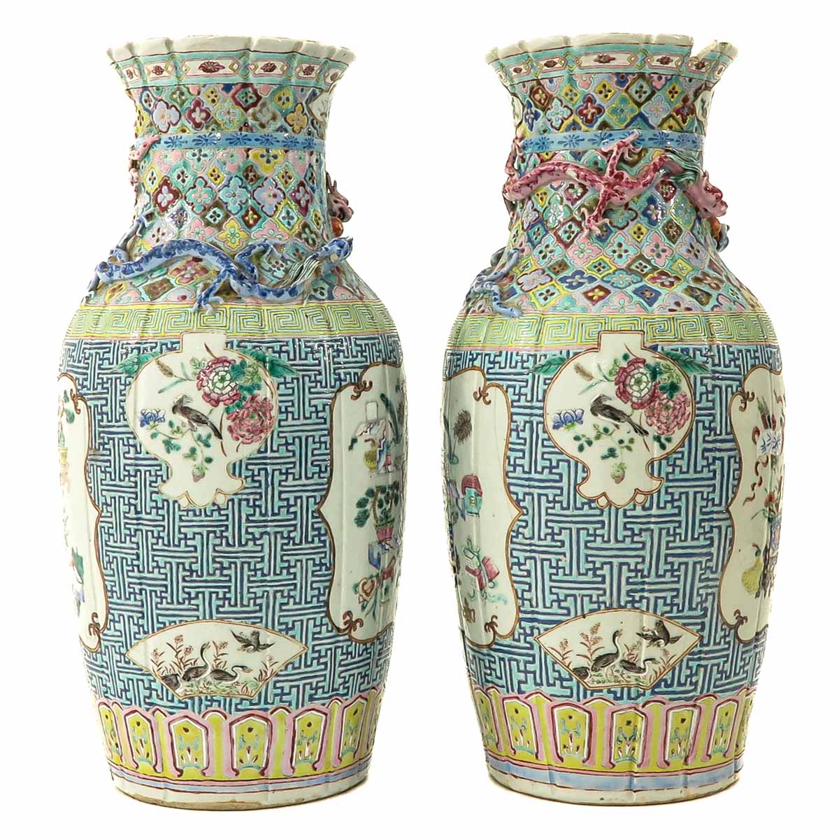 A Pair of Famille Rose Vases - Image 4 of 9