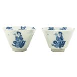 A Pair of Blue and White Cups