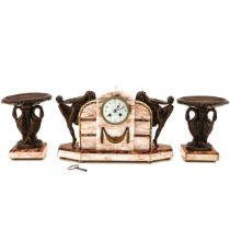 An Art Deco Clock Set