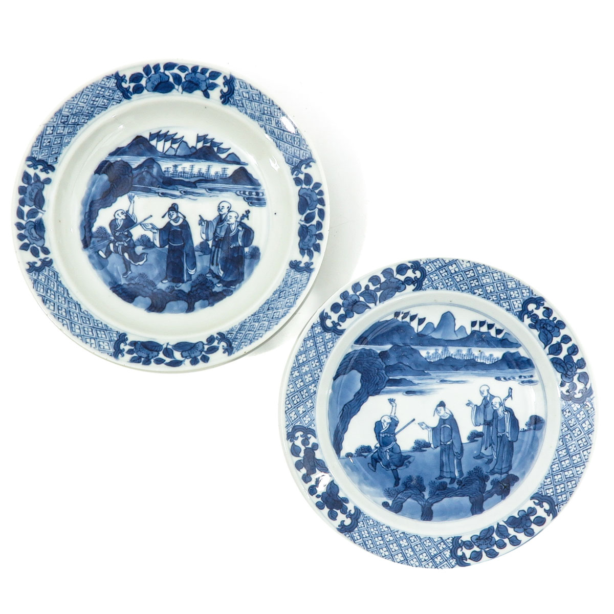 A Pair of Blue and White Plates