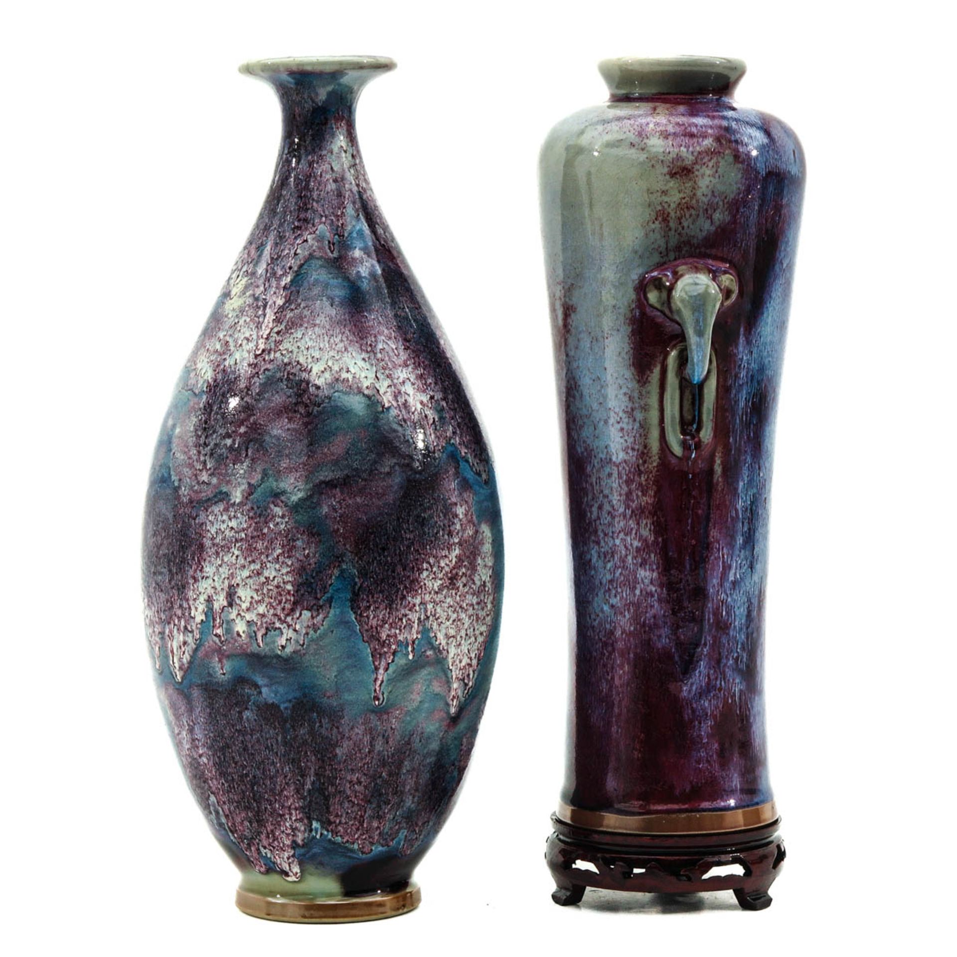 A Lot of 2 Jun Ware Vases - Bild 2 aus 6