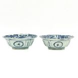 A Pair of Blue and White Bowls