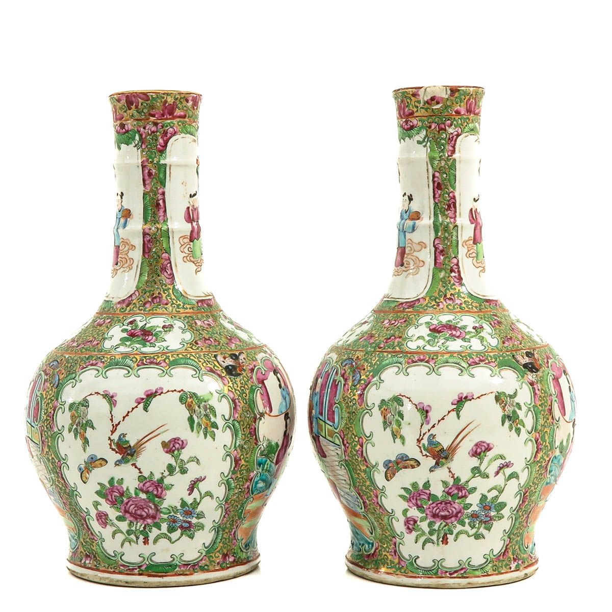 A Pair of Cantonese Vases - Image 4 of 9