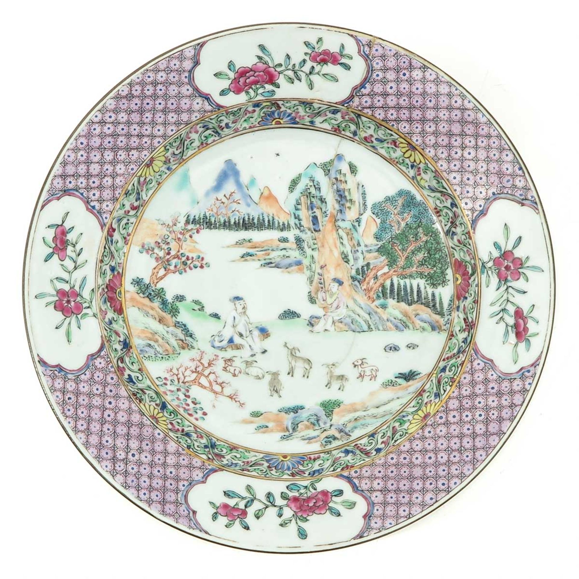 A Famille Rose Plate