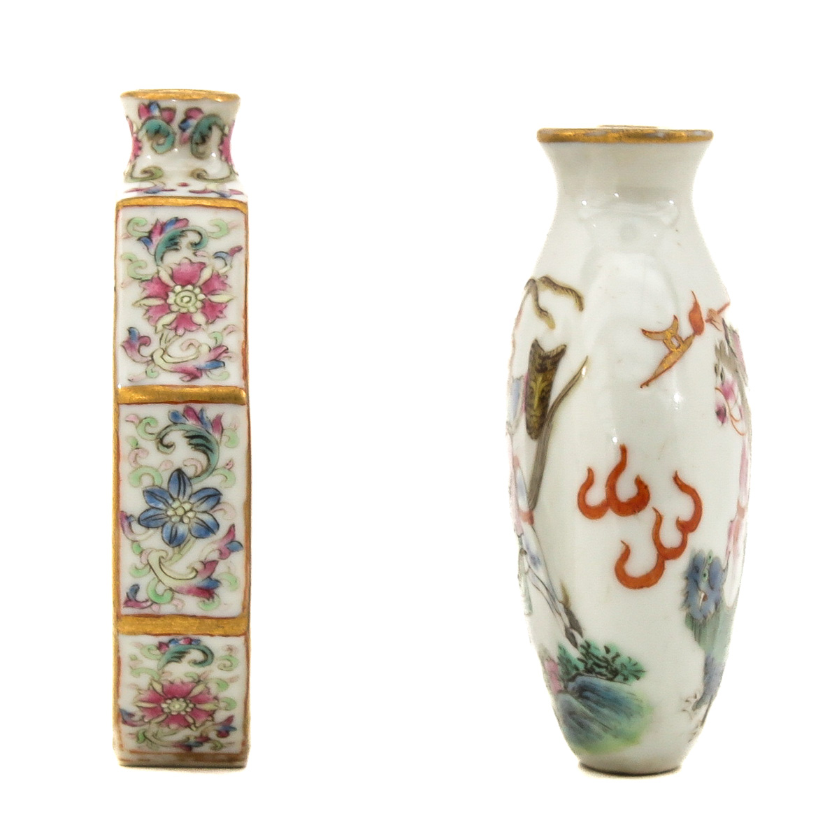 A Lot of 2 Famille Rose Snuff Bottles - Image 2 of 10