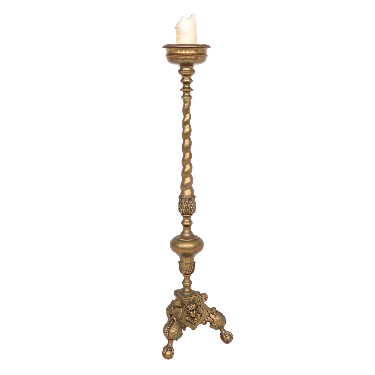 A Bronze Altar Candlestick - Image 4 of 9