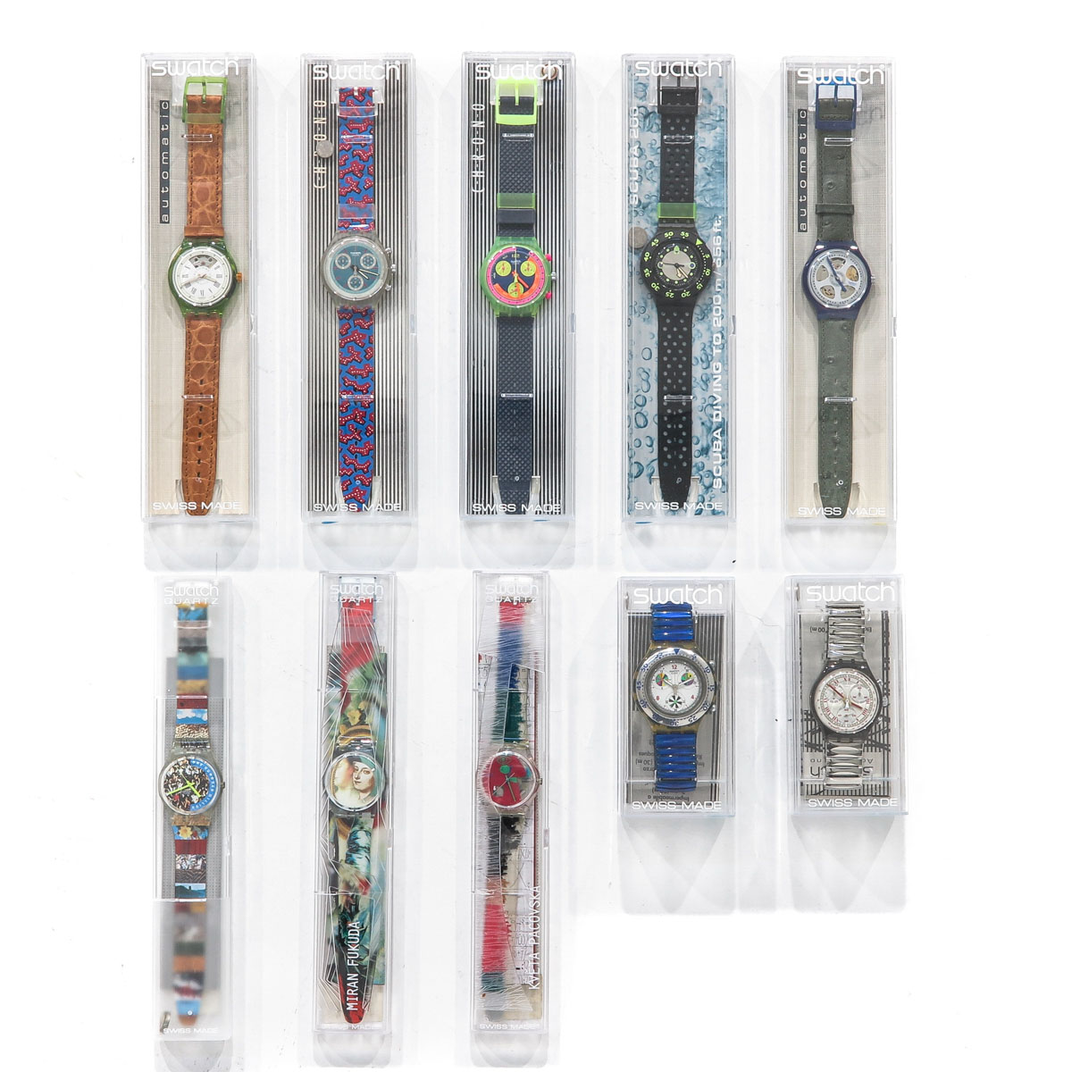 A Collection of 10 Swatch Watches