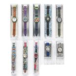 A Collection of 10 Swatch Watches