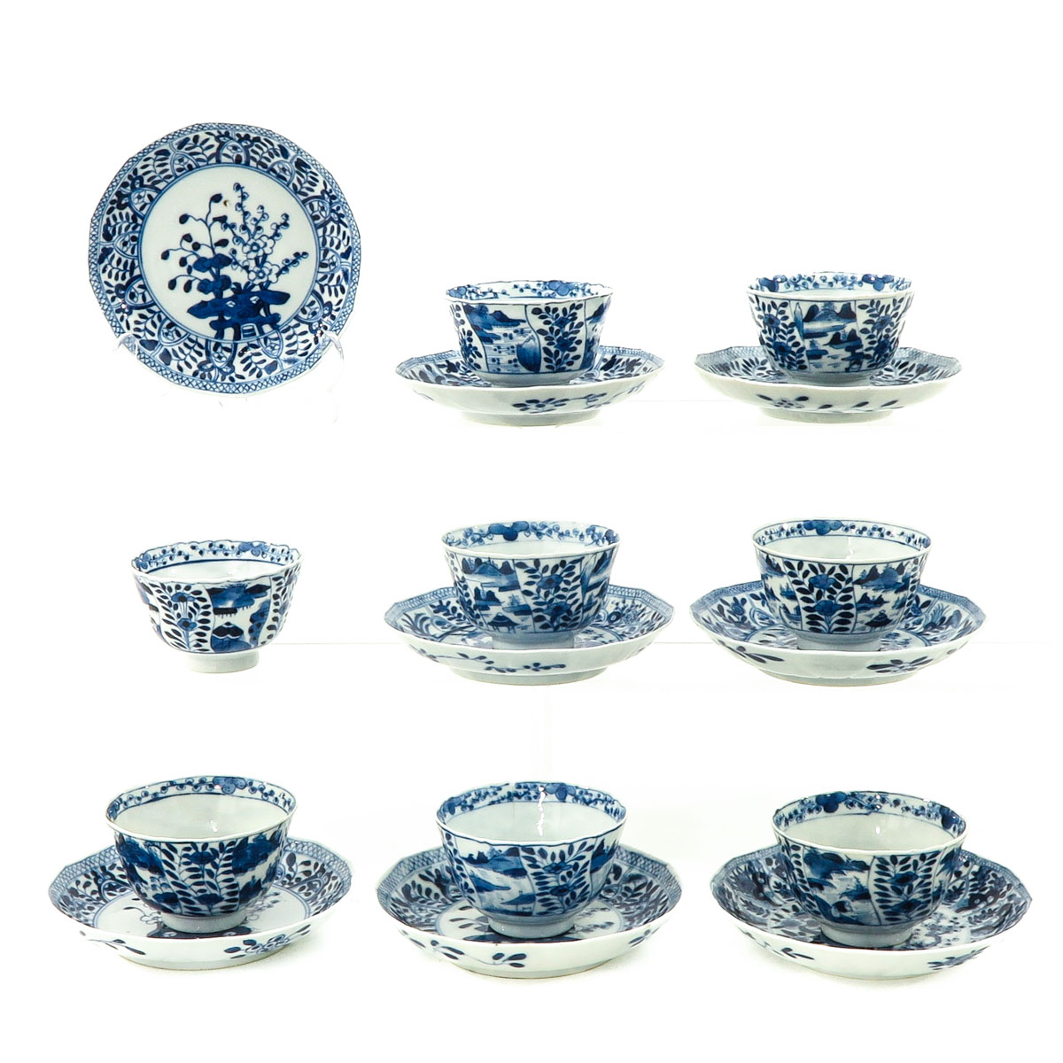 A Series of 8 Cups and Saucers