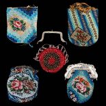 A Collection of 5 Beaded Bags