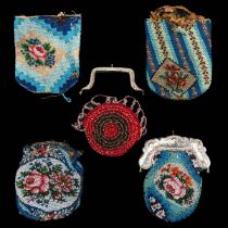 A Collection of 5 Beaded Bags