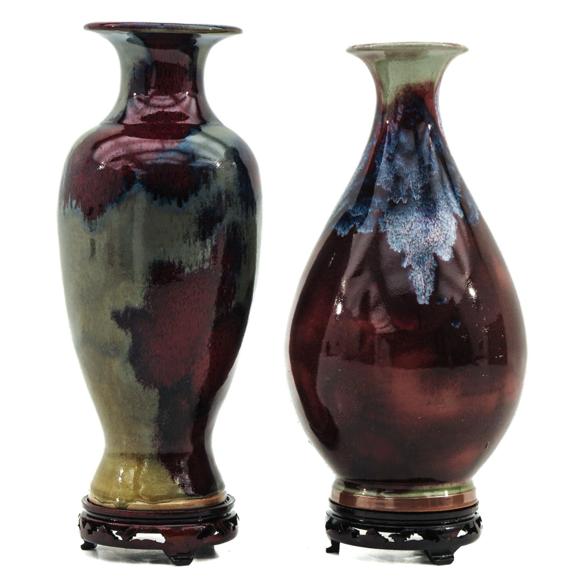 A Lot of 2 Jun Ware Vases - Bild 4 aus 6