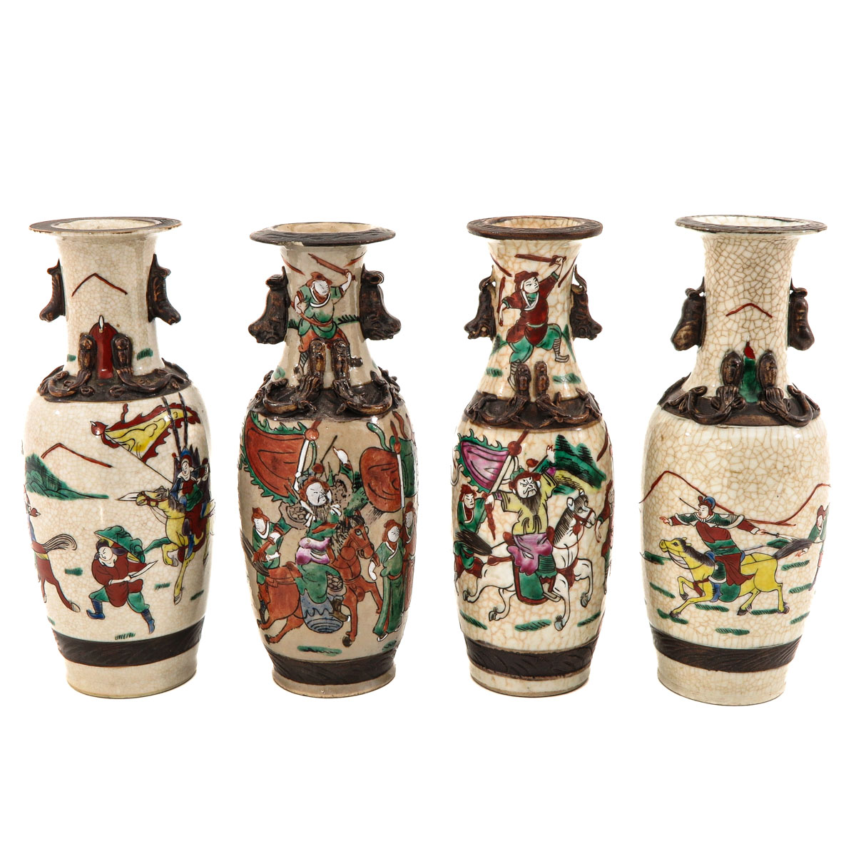 A Collection of 4 Nanking Vases