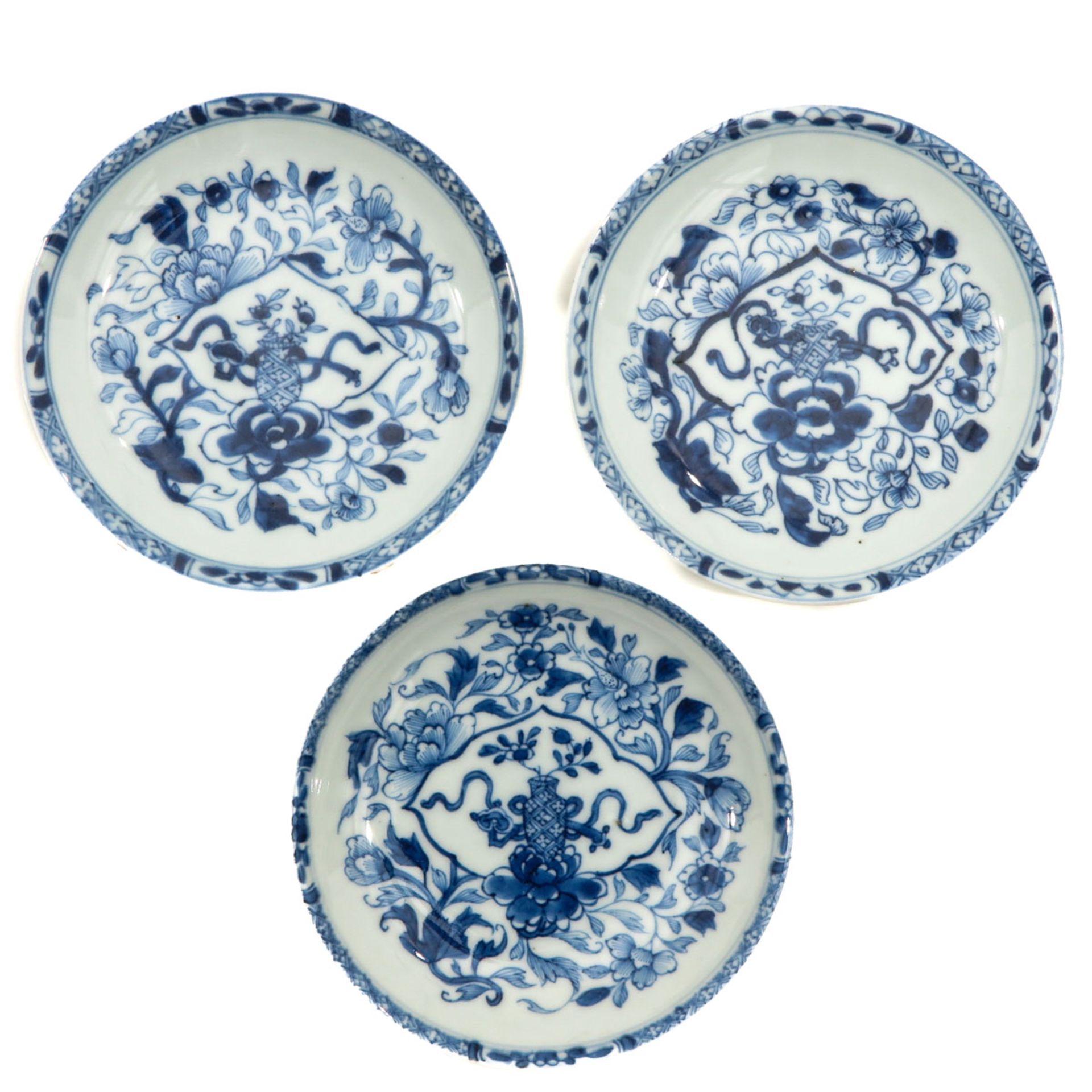 A Lot of 11 Small Blue and White Plates - Bild 7 aus 10