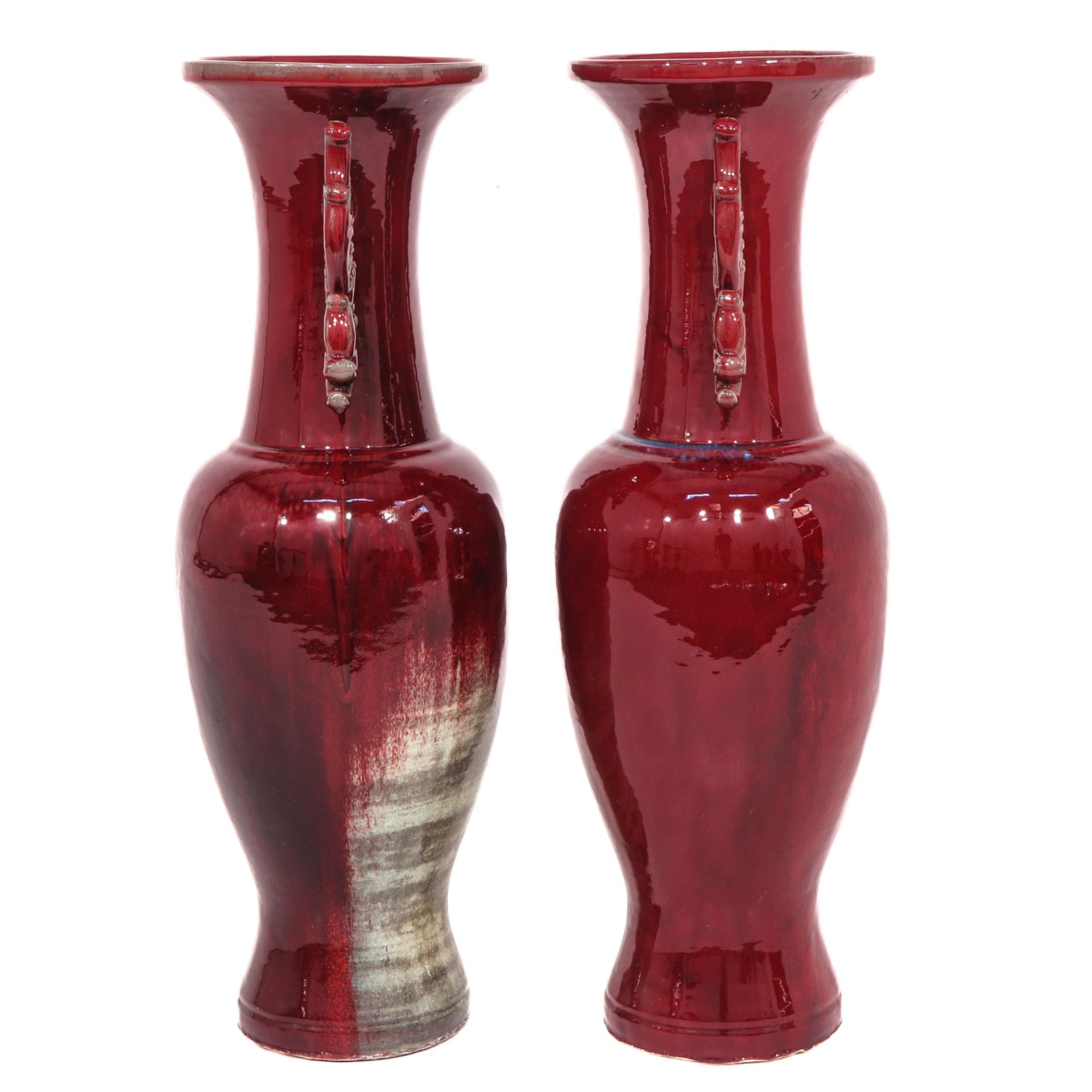 A Large Pair of Jun Ware Vases - Image 2 of 6