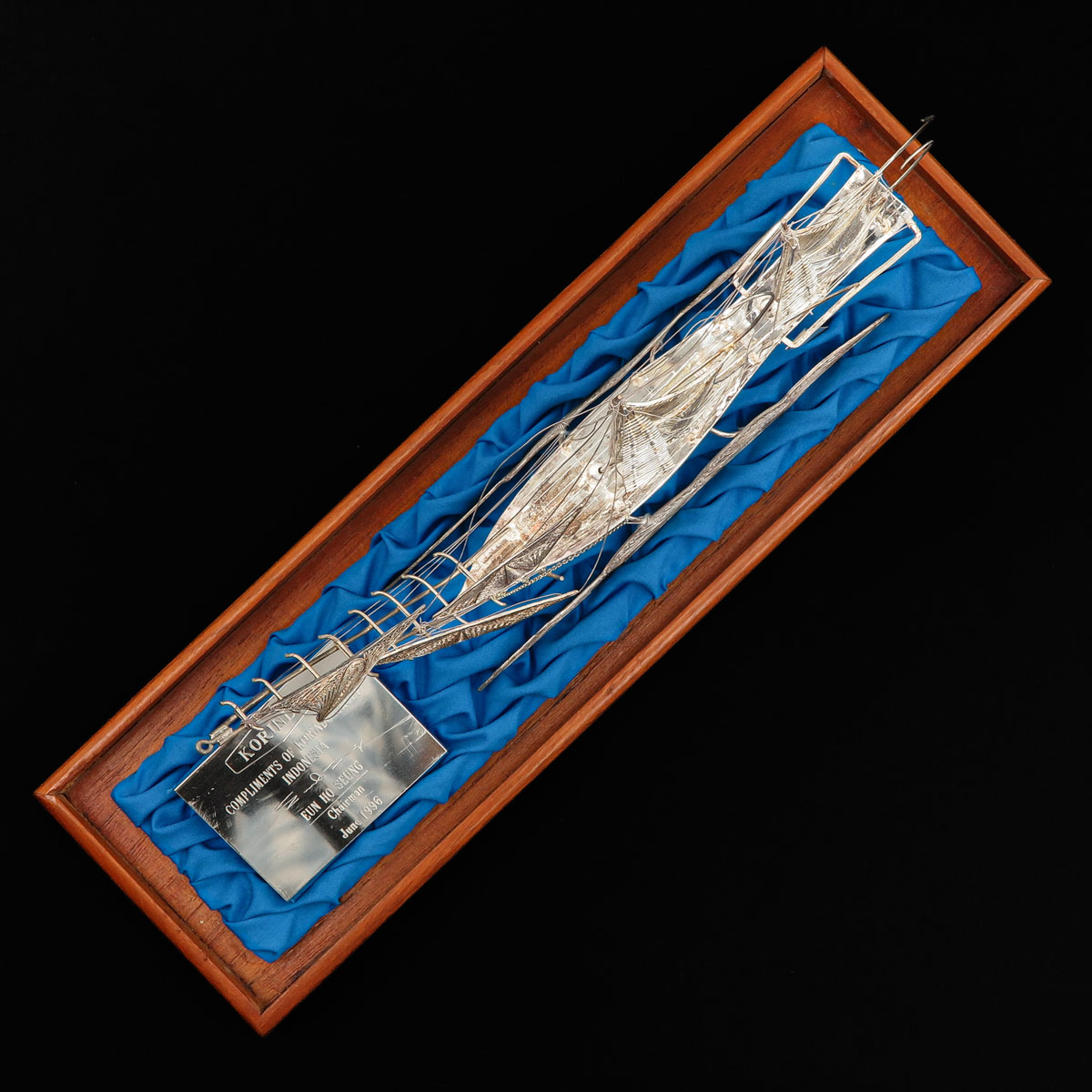 A Miniature Silver Sail Boat - Image 5 of 10