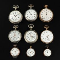 A Collection of 9 Pocket Watches
