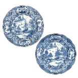 A Pair of Blue and White Plates