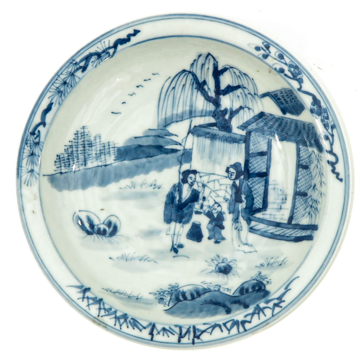 A Pair of Small Blue and White Plates - Image 3 of 10