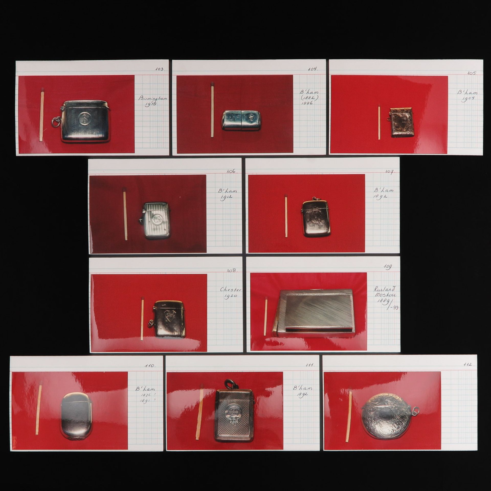 A Collection of 10 Silver Vesta Cases - Bild 3 aus 4
