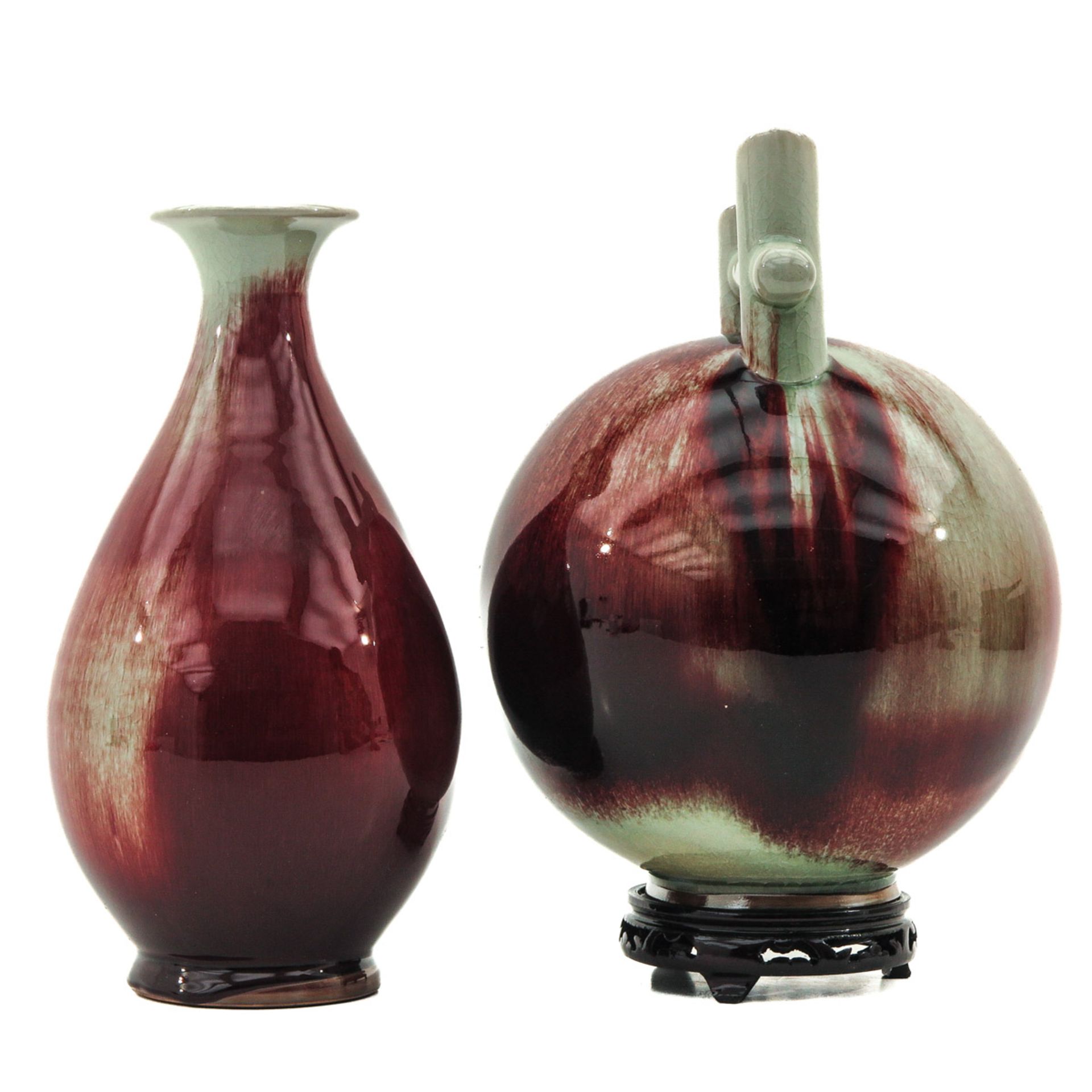 A Lot of 2 Jun Ware Vases - Image 2 of 6