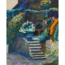 Francis Smith (1881-1961)"L'Escalier fleuri", 1958