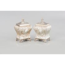 A pair of George III tea caddies