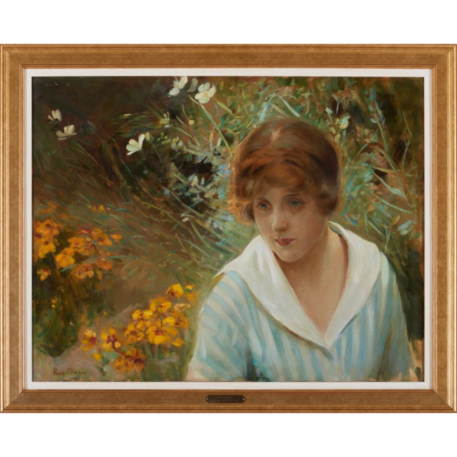 Paul Emile Chabas (1869-1937)Female portrait with flowers
