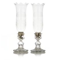 A Pair of Baccarat candlesticks, 'Bambou' model