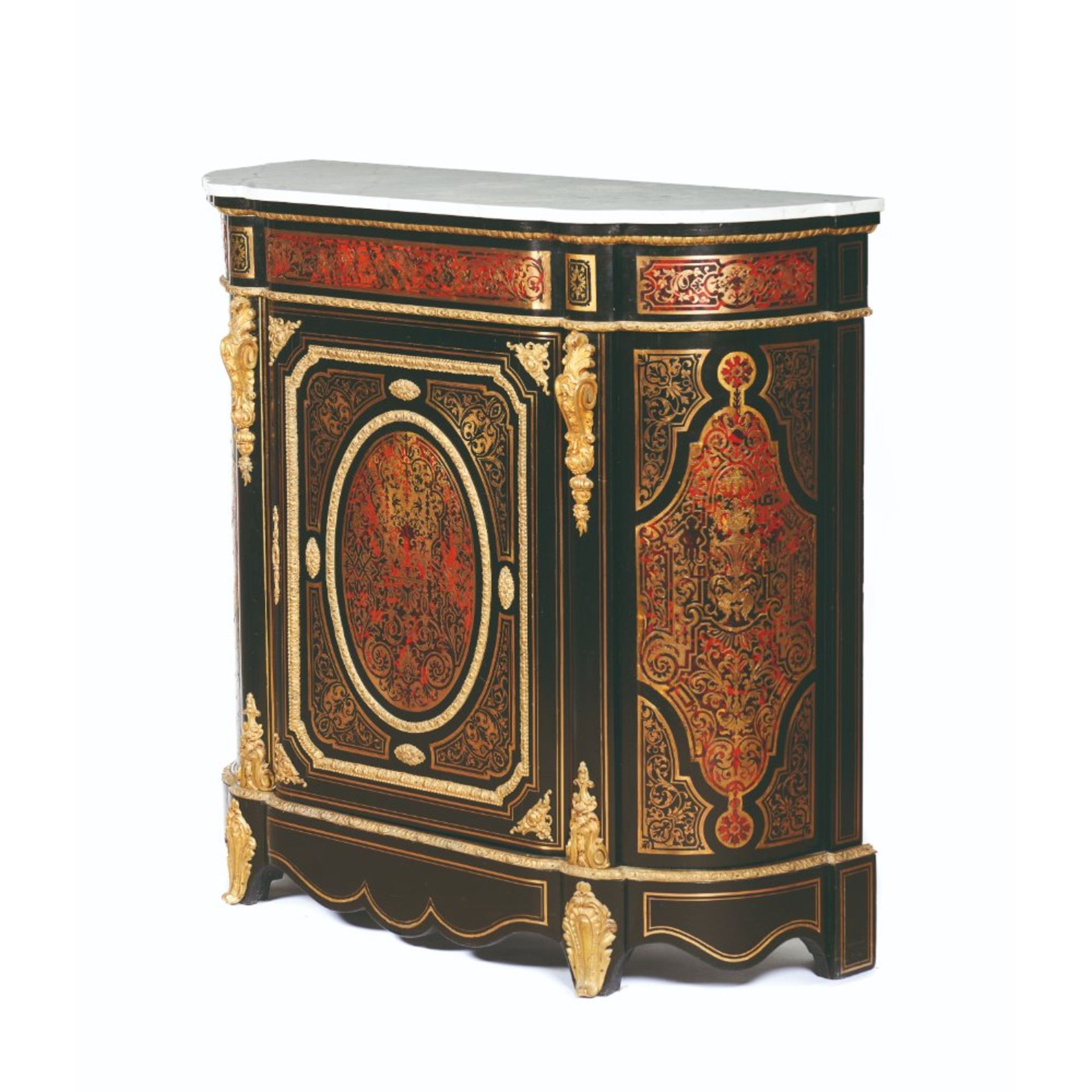 Pair of Napoleon III Boulle style low cabinets - Image 3 of 3
