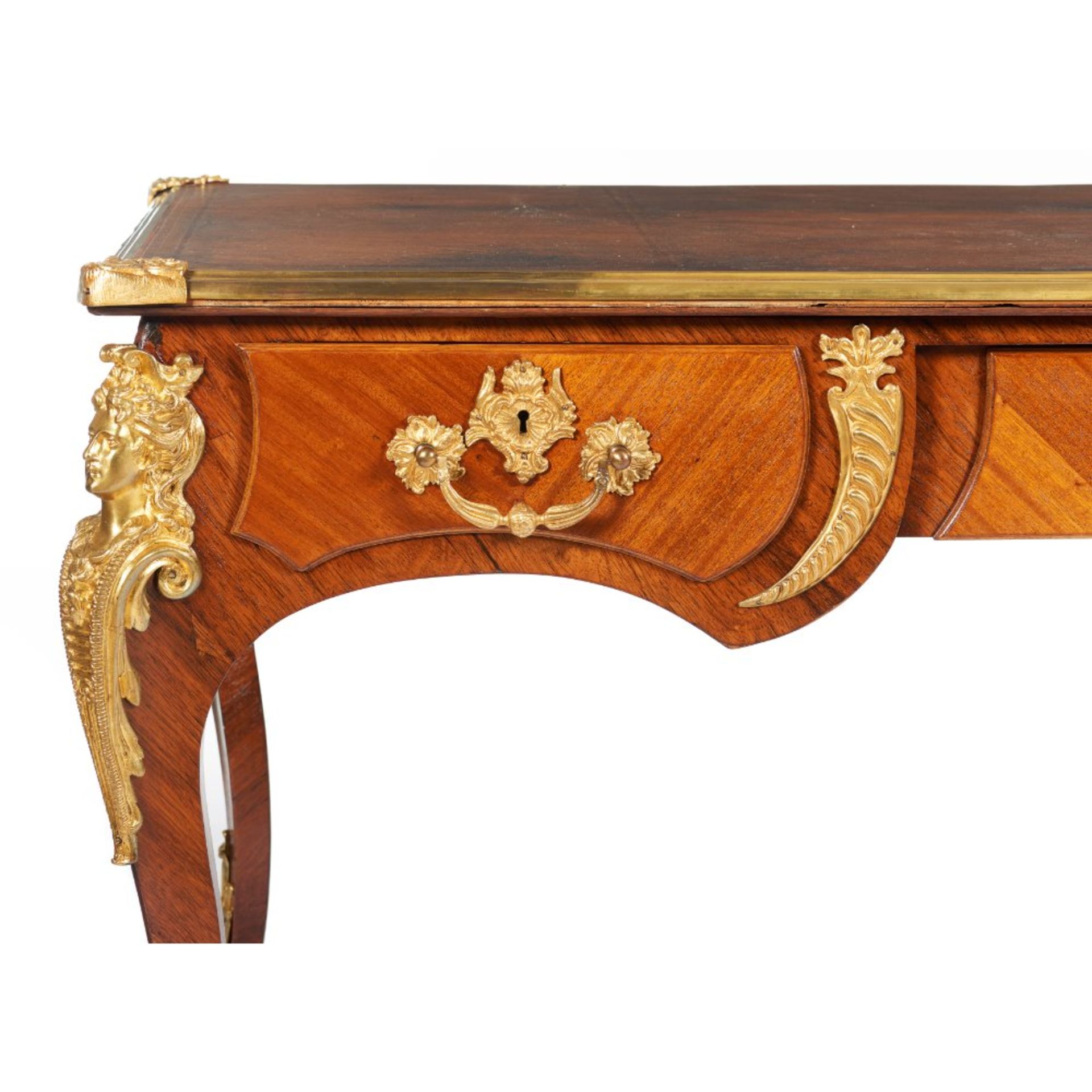 A Louis XV style bureau plat - Image 4 of 5