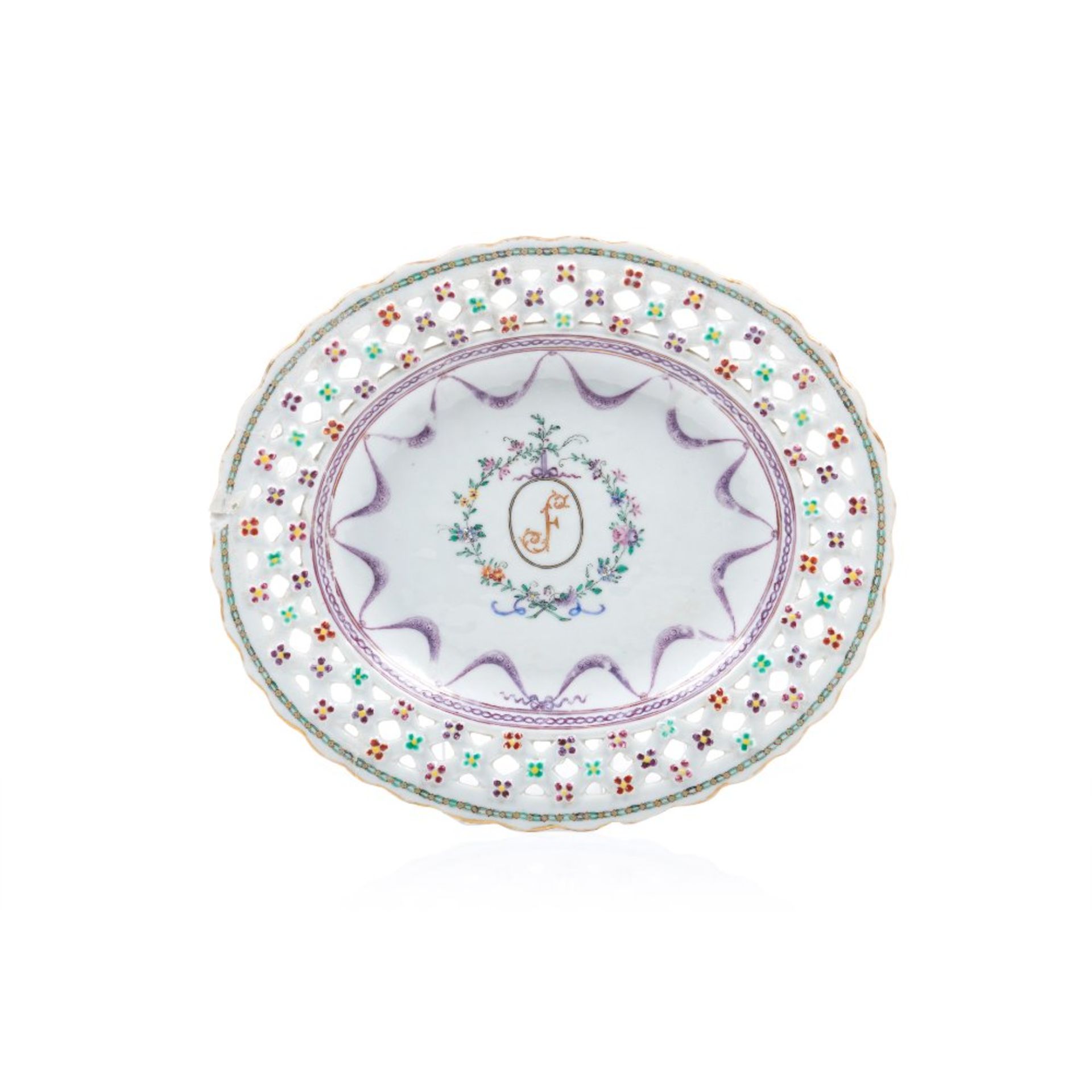 An oval pierced platter