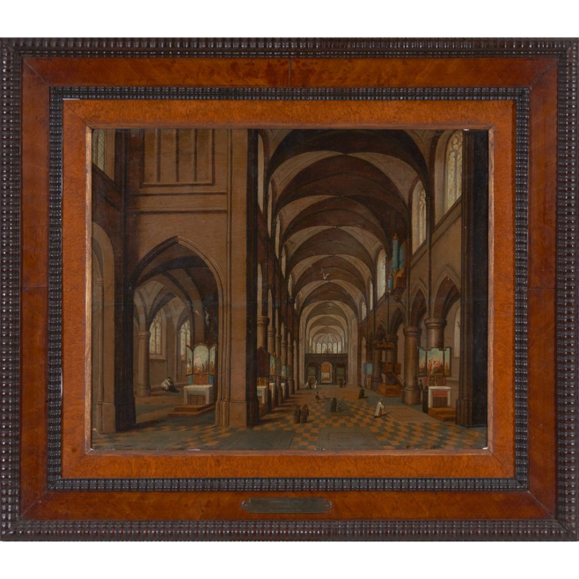 M. D. Hout (séc. XVII)Church interior with figures