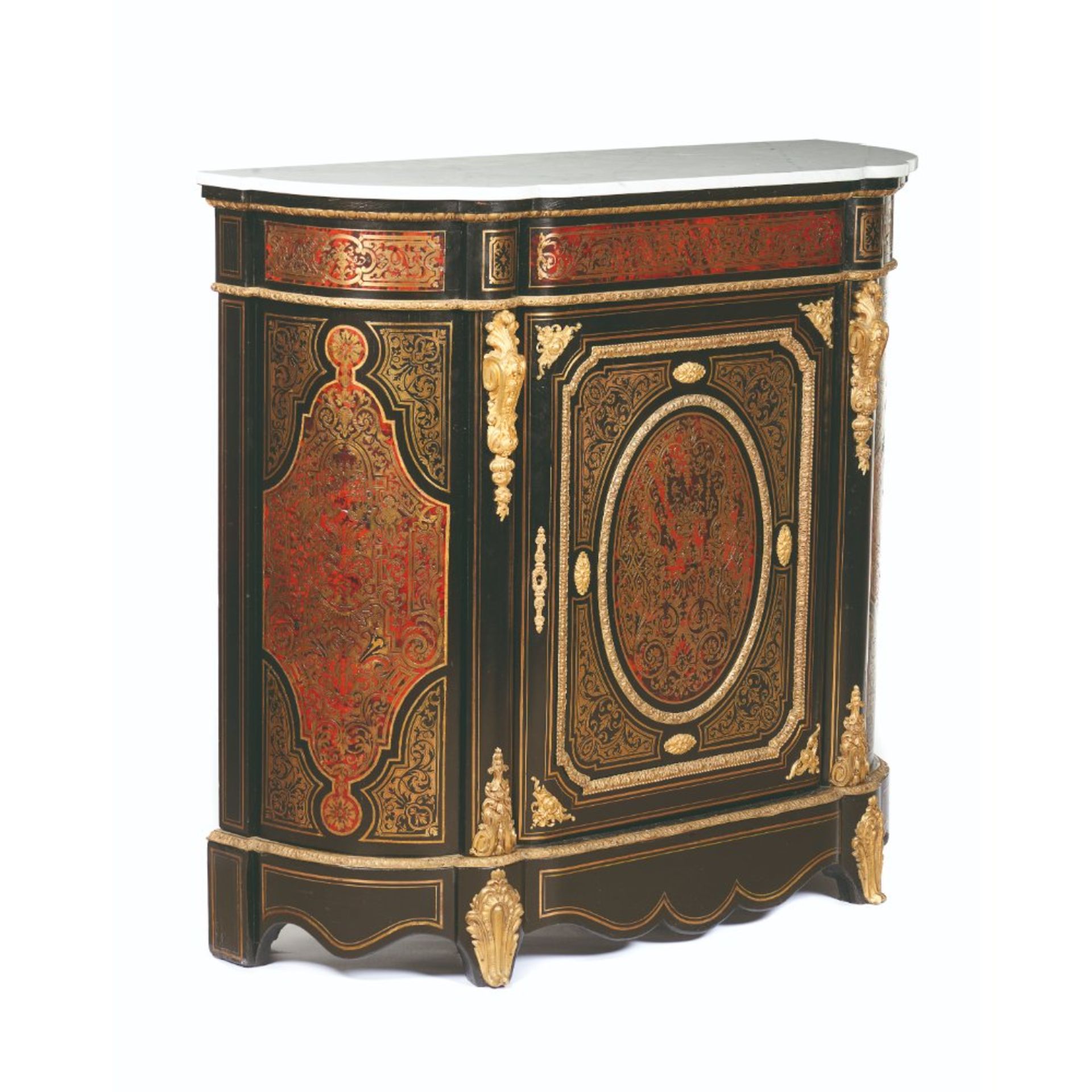 Pair of Napoleon III Boulle style low cabinets - Image 2 of 3