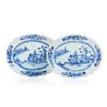 A pair of scalloped plates