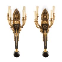 A Pair of Empire style four-light wall sconces