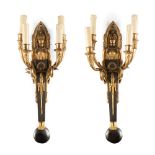 A Pair of Empire style four-light wall sconces