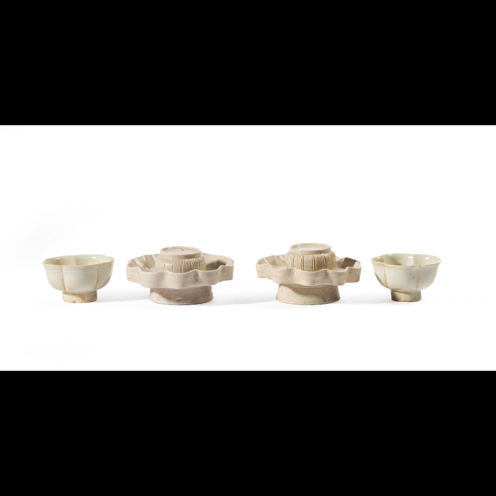  A pair of Qingbai stem cups and cup stands - Image 2 of 2