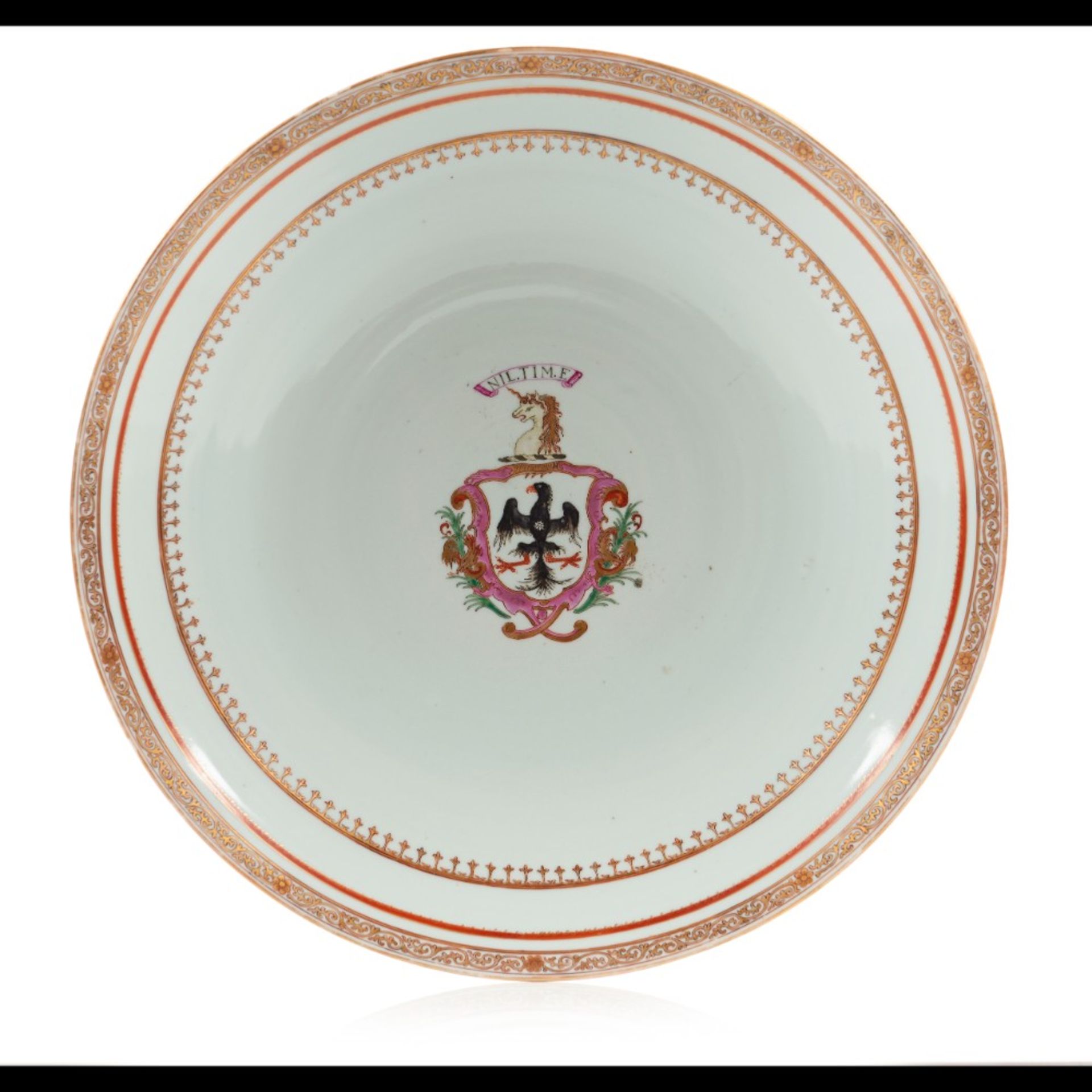  A large armorial deep plate