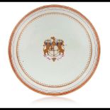  A large armorial deep plate
