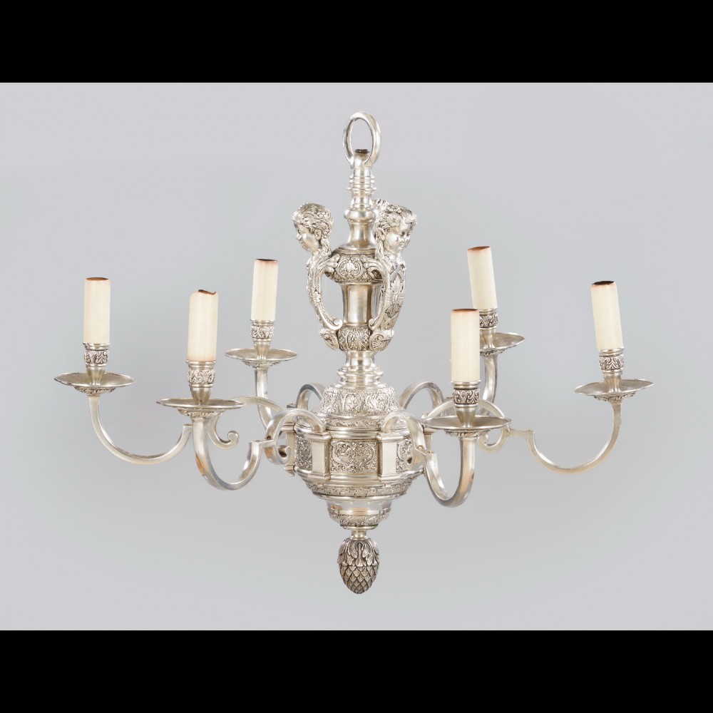  A six-light chandelier