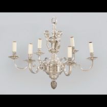 A six-light chandelier